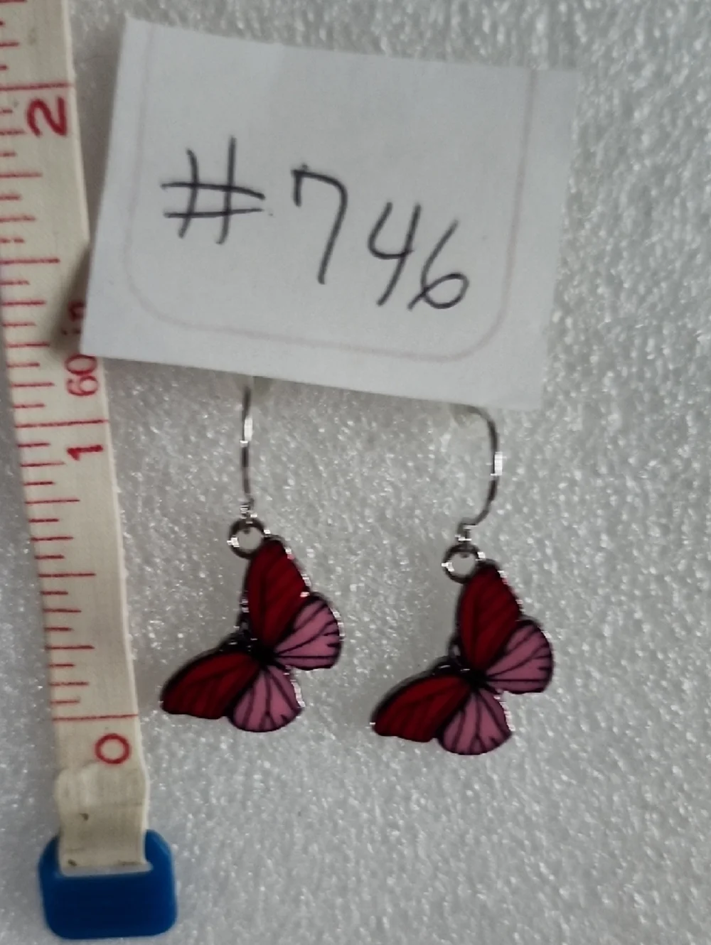 Hand Crafted Red and Pink Butterfly Drop Earrings - Women Jewelry
